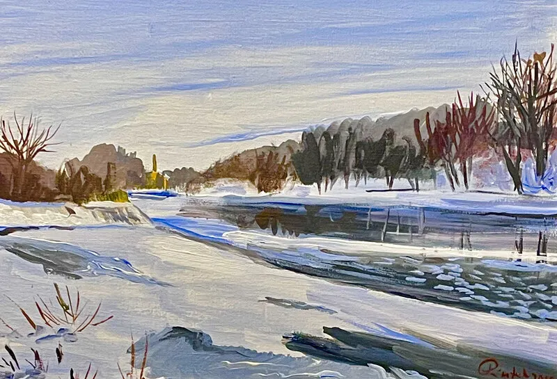 Akrylmålning Ätran av Josef Pinter