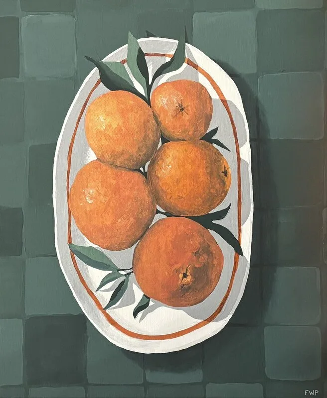 Akrylmålning STILLEBEN MED APELSINER No.2542 av Frida Westlund Prändel