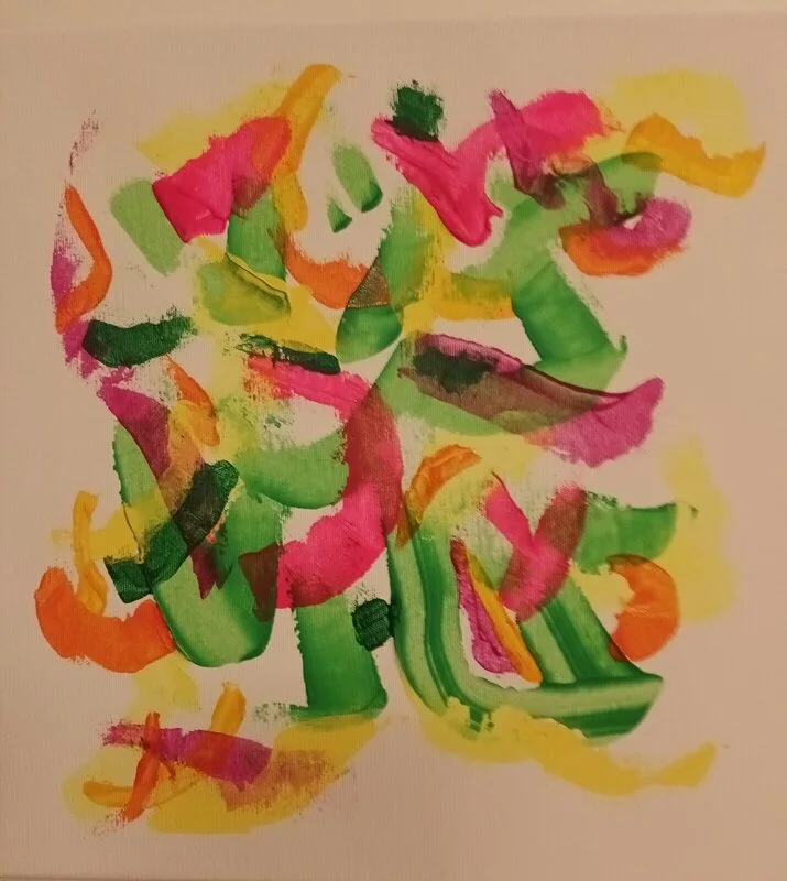 Akrylmålning Neonfyrverkeri I av Agneta Baudou