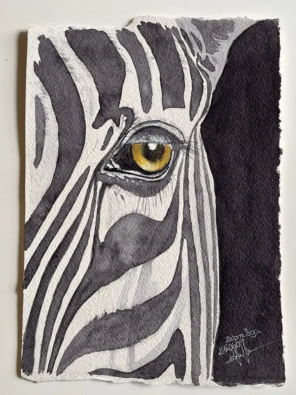 Akvarell Zebra Öga av Pär Håkan Henriksson