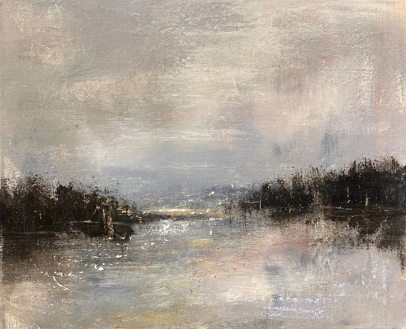 Akrylmålning Gryningsljus av Ulrica Halling Olsson_art Stockholm