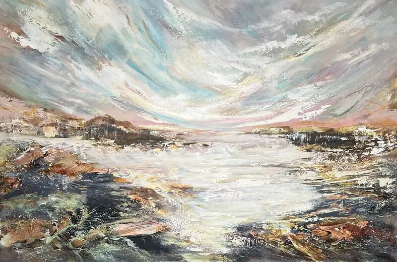 Akrylmålning CHASING HORISONS av Anne-lee Andersson