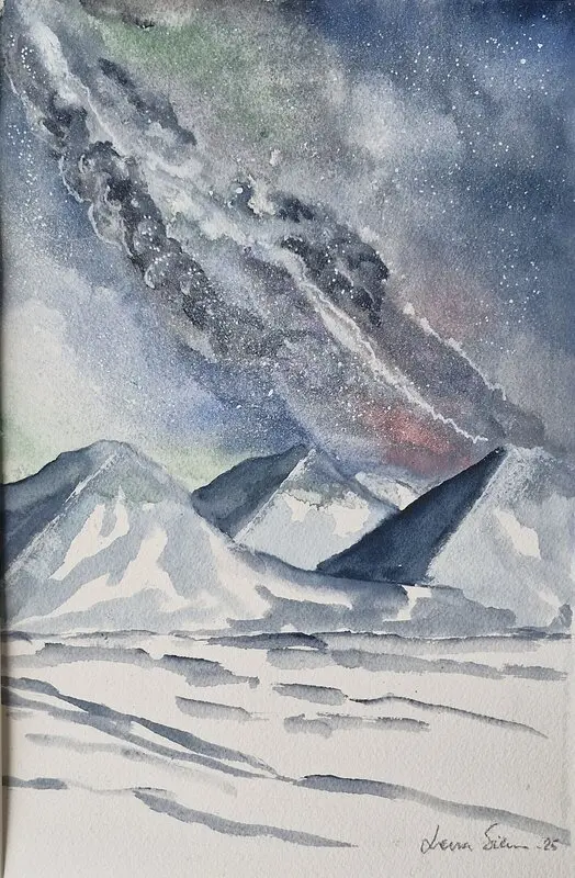 Akvarell Milky Way II av Lena Sikku