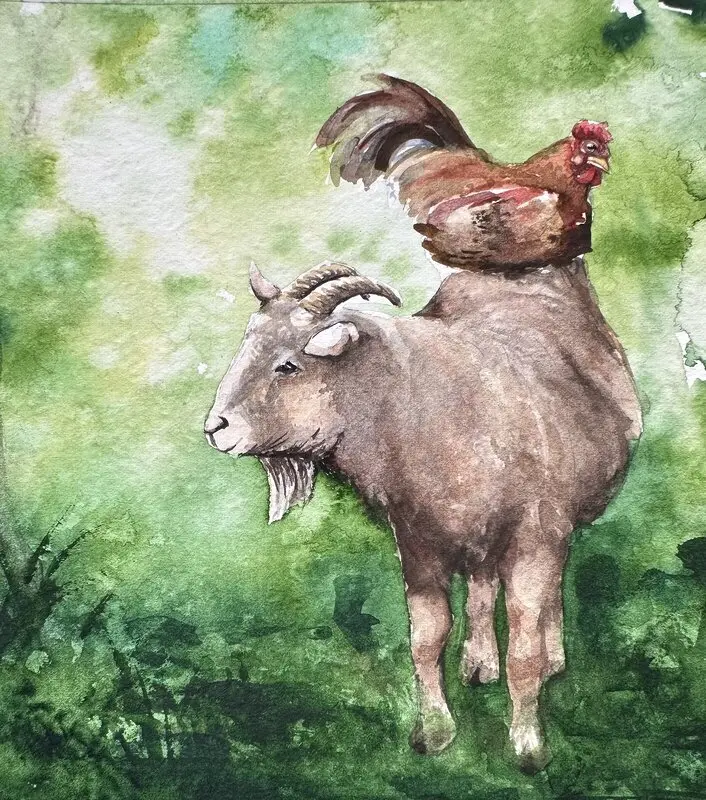 Akvarell FRIENDS av Katarina Thomassen