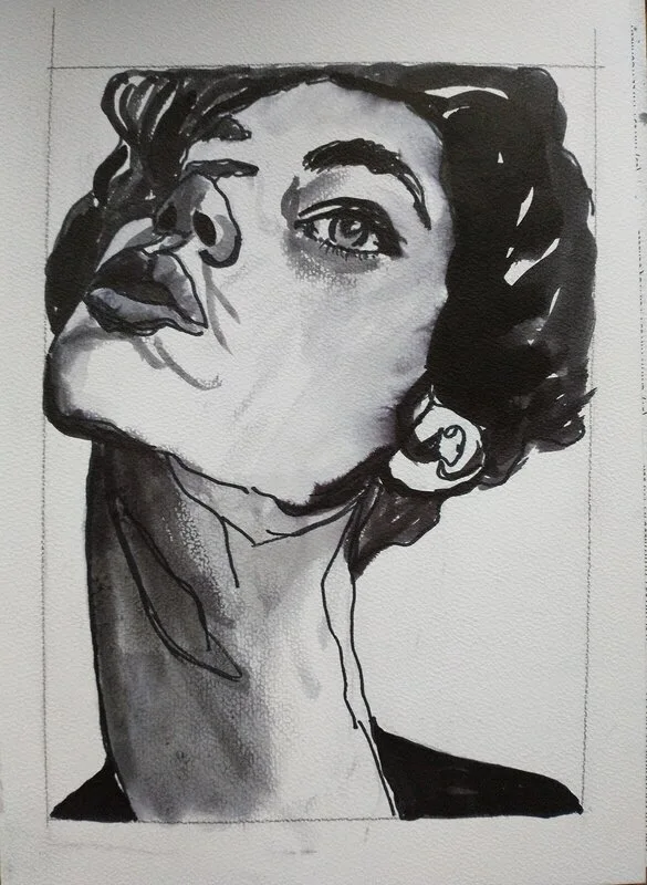 Akvarell av Anna Füle Trymander