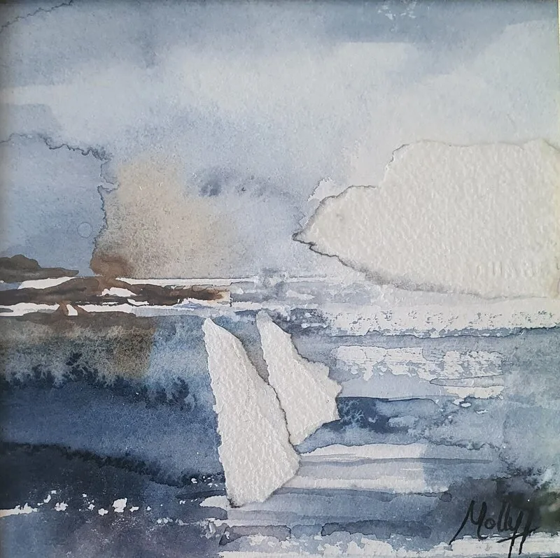 Akvarell Brave surfers av Molly, Monika Hellgren