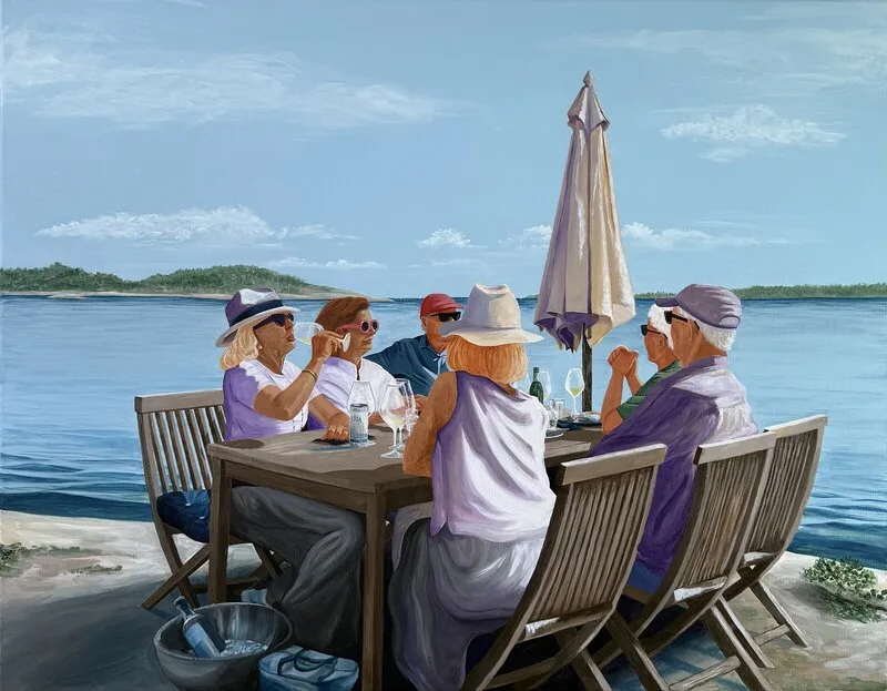 Akrylmålning Lunch i skärgården av Matilda Ränk