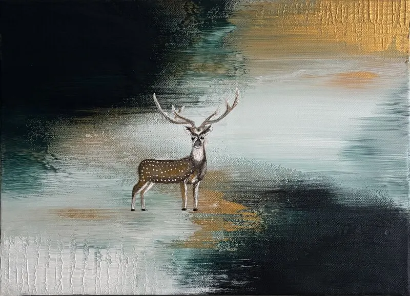 Akrylmålning Skogsglänta av Evelina Holmgren