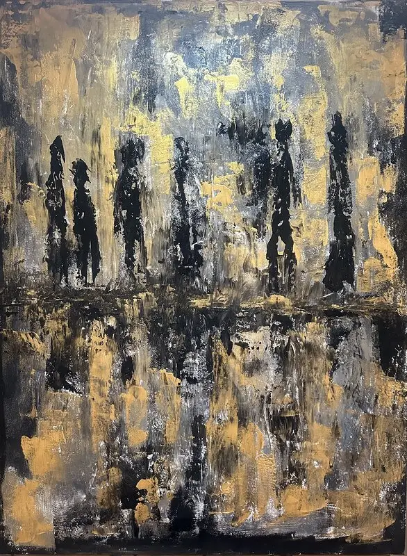 Akrylmålning Testigos del silencio (Tystnadens vittnen) av Joel Aguilar