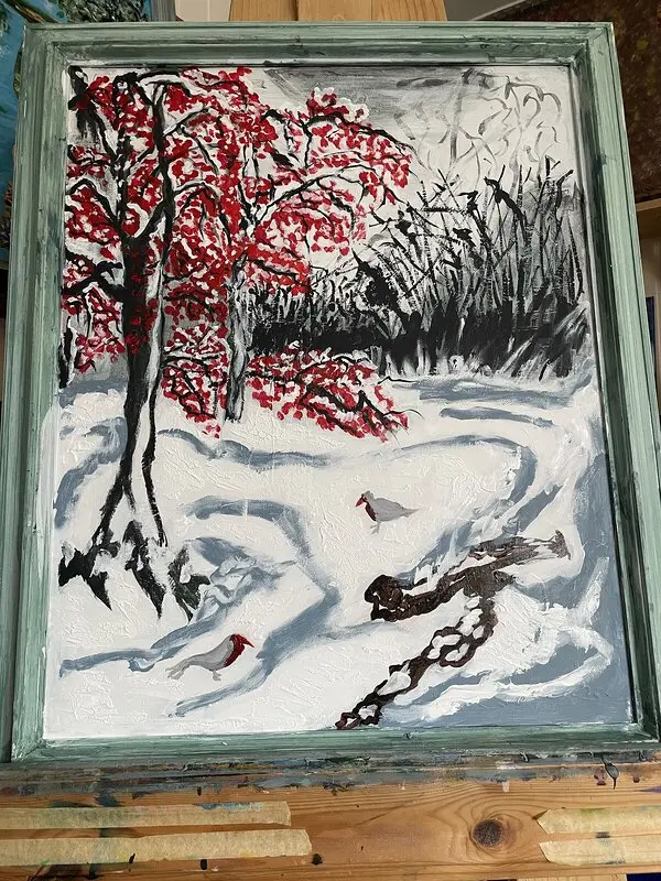 Akrylmålning Vinter av Darek Uhrberg