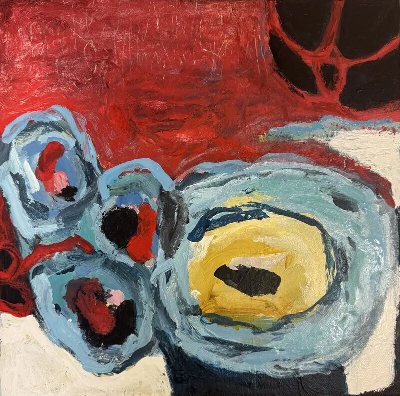 Akrylmålning Frånvarande hjärtslag/Latido ausente av Aurora Persson