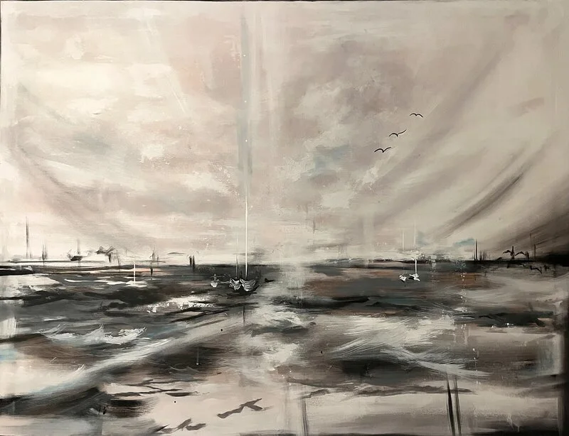 Akrylmålning The Sea av Linda Lundin