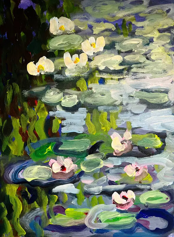 Akrylmålning Light with monet av Elisa Pålsson