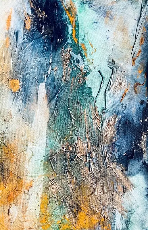 Akvarell Glaciärspricka av Gunilla Tuvin