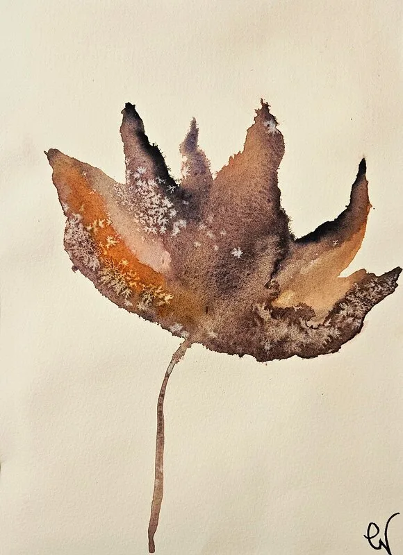 Akvarell Stark blomma av Gunilla Valdemarsdotter