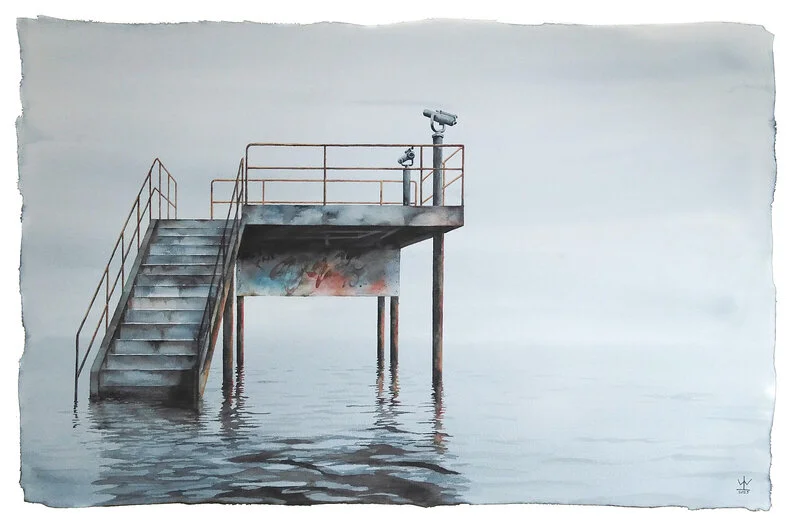 Akvarell Glimpses of an Ocean av Lennart Lusth Wijkander