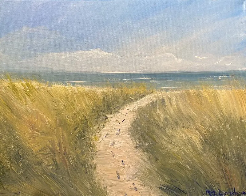Akrylmålning Vandring mot havet av Marie-Louise Ljungberg