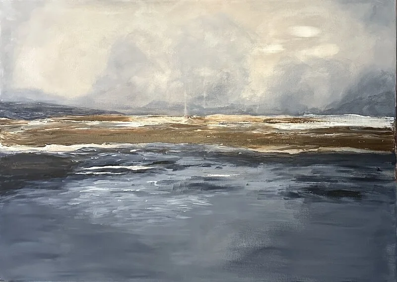 Akrylmålning Det lilla blå av Linda Thörnblom