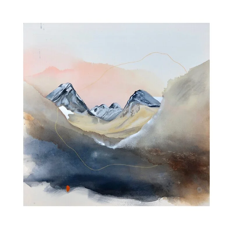Akrylmålning Bestiga berg av Amanda Lindskoug