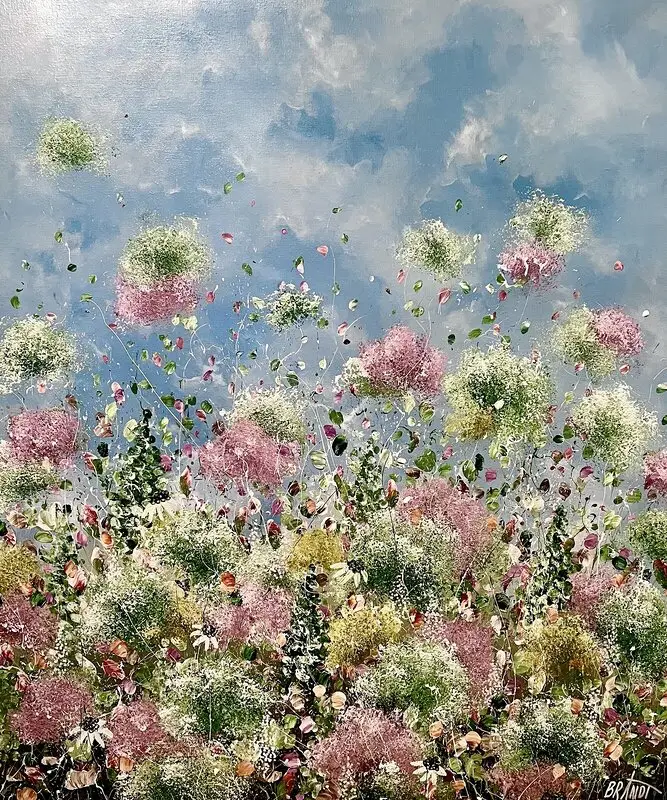 Akrylmålning Fleurs en Liberté av Anna Artistockholm Brandt