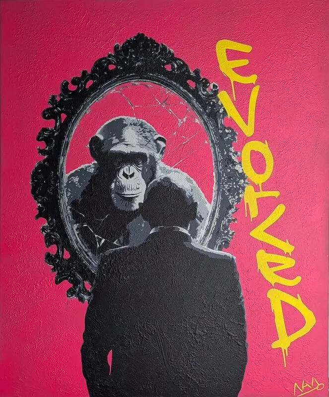 Akrylmålning Evolved av Ilias Maniouras