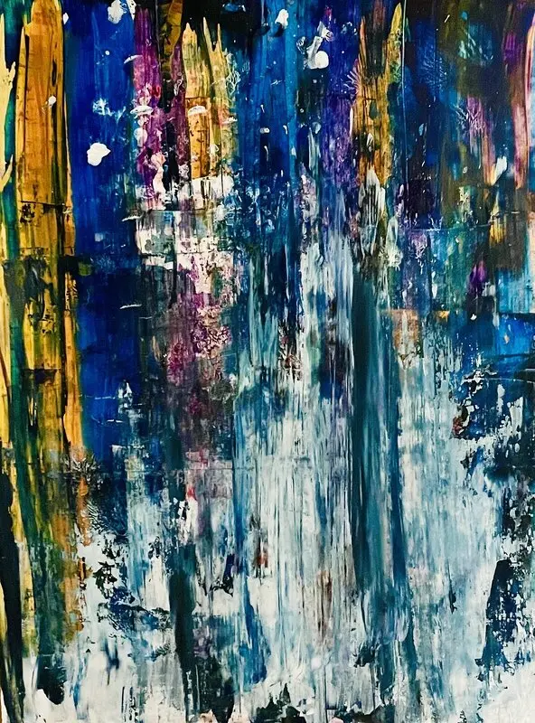 Akrylmålning Vid fontänen av Gunilla Tuvin