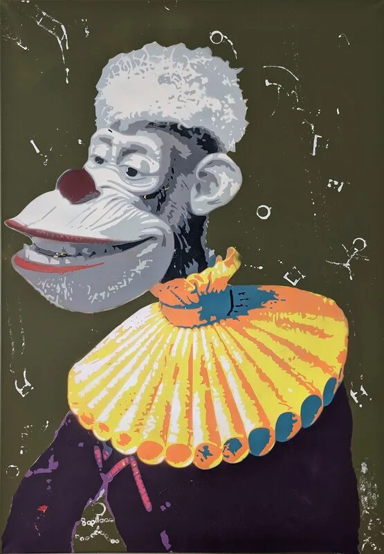 Akrylmålning Court Jester Kong av Ilias Maniouras