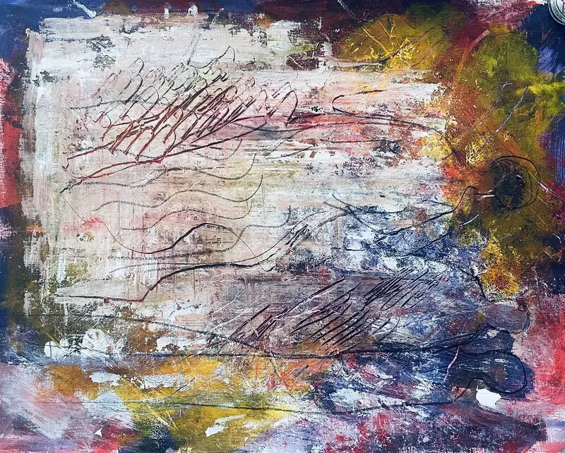 Akrylmålning Stillhet i rörelse av Gunilla Tuvin