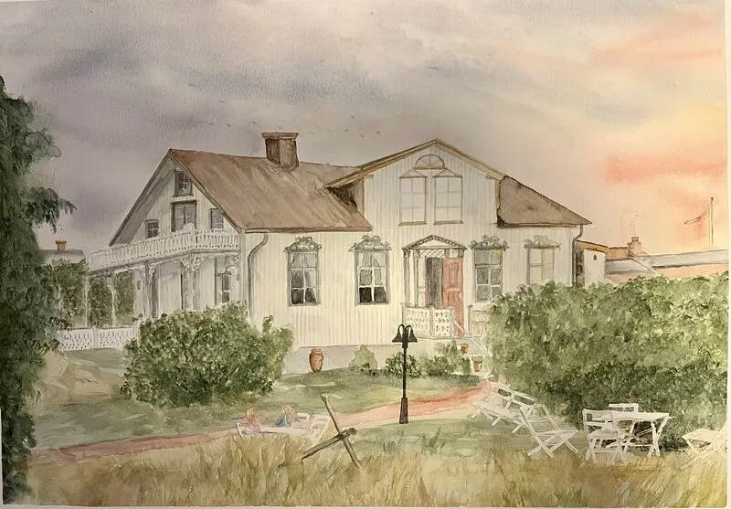 Akvarell Panget - Käringön av Anette Schwartz