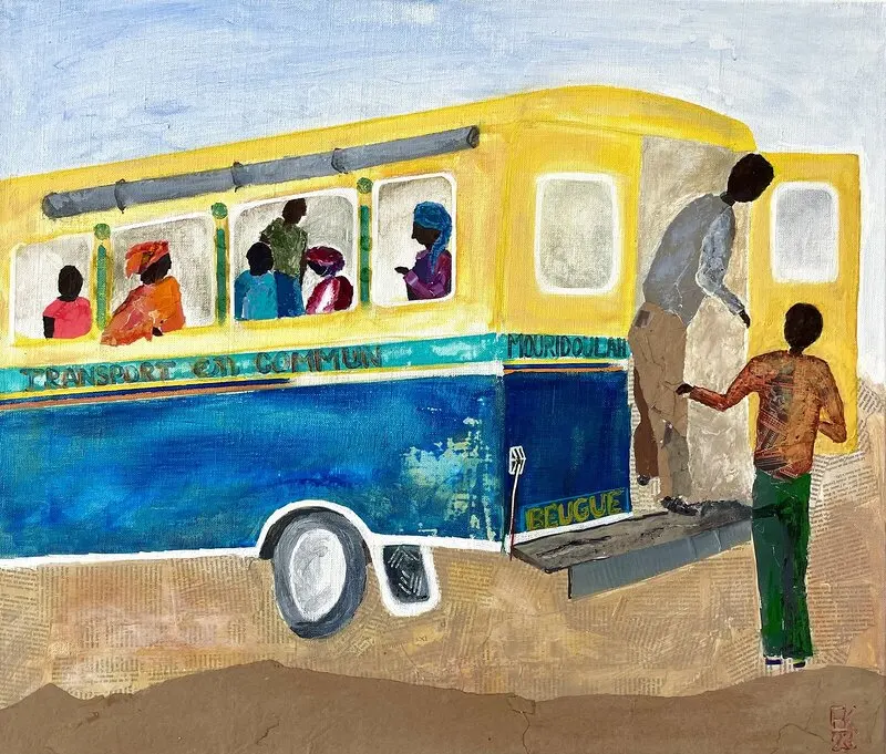 Akrylmålning Jobbarkompisar av Ewa Kinnunen