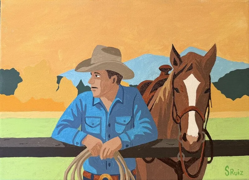 Akrylmålning The Wrangler av Sheryl Ruiz