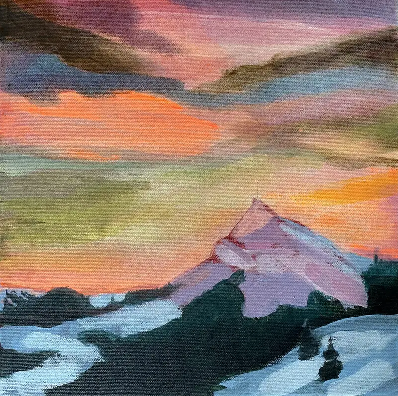 Akrylmålning Sista åket av Nina Hammarberg