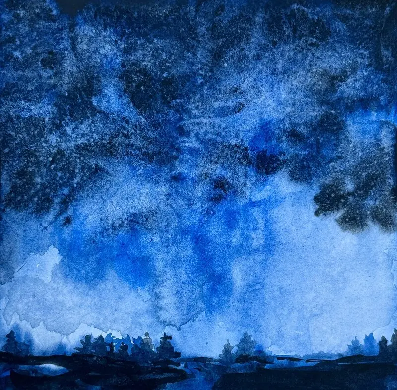 Akvarell Natthimlen av Ekaterina Dutkevich