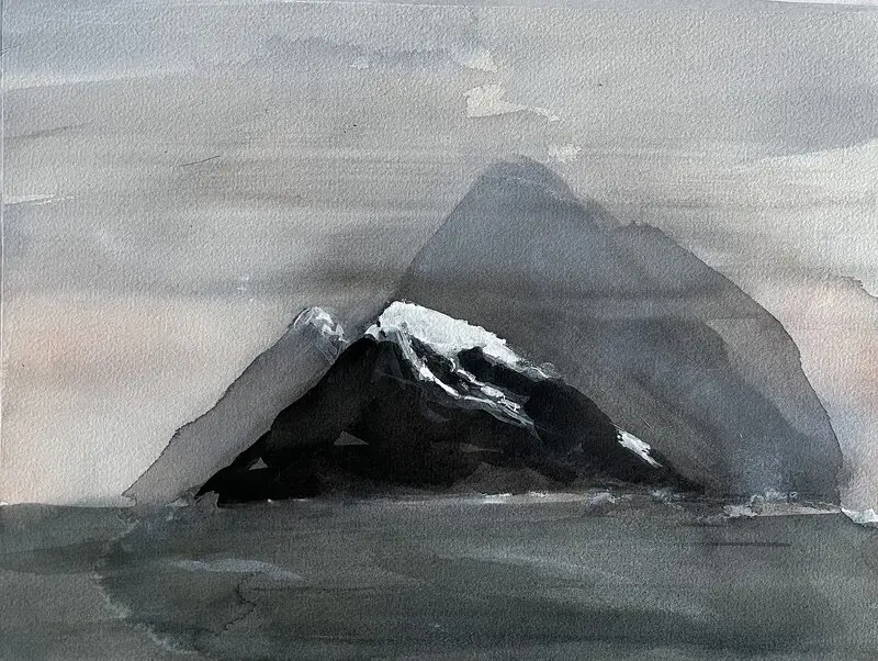 Akvarell Hurtigruten av Herman Heijmans