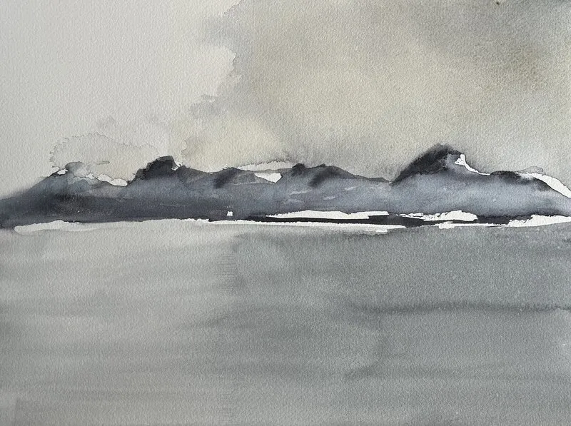 Akvarell Hurtigruten, De Sju Systrar av Herman Heijmans