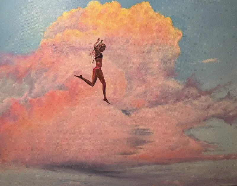 Akrylmålning Flickan av Hanna Sandberg