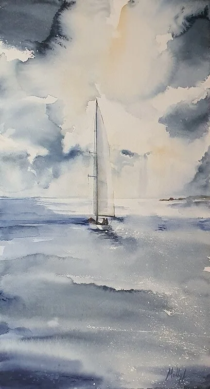 Akvarell Sail me away, inkl ekram av Molly, Monika Hellgren