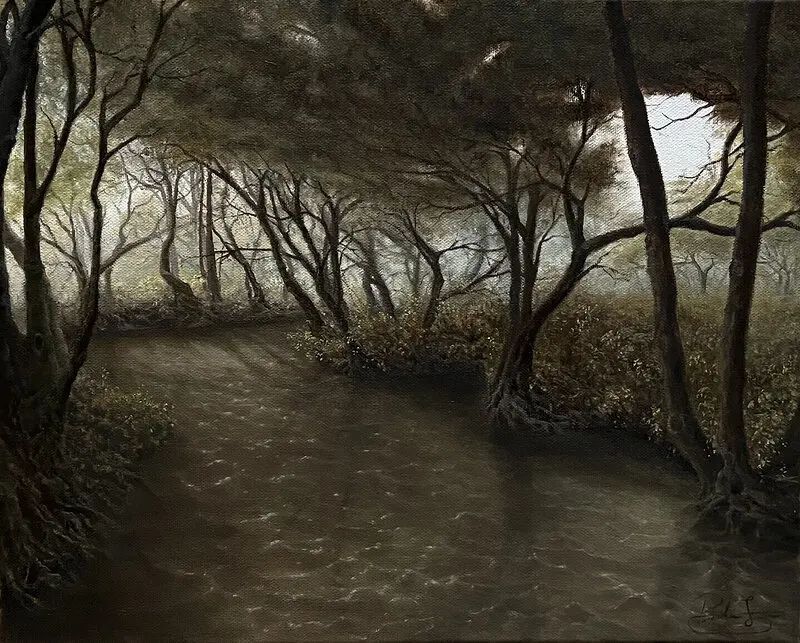 Oljemålning Gryningsljus av Peter Levan