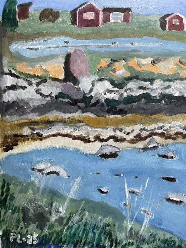 Oljemålning Egby sjö av Peter Lundberg