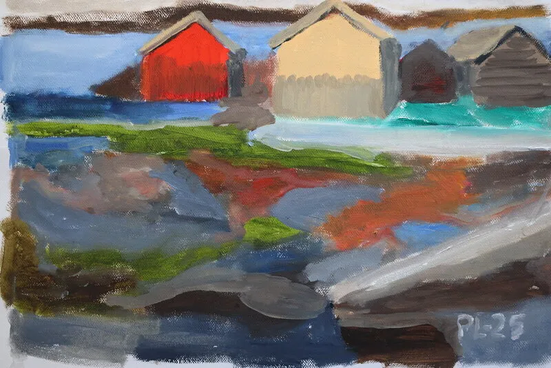 Oljemålning Grisslehamn av Peter Lundberg