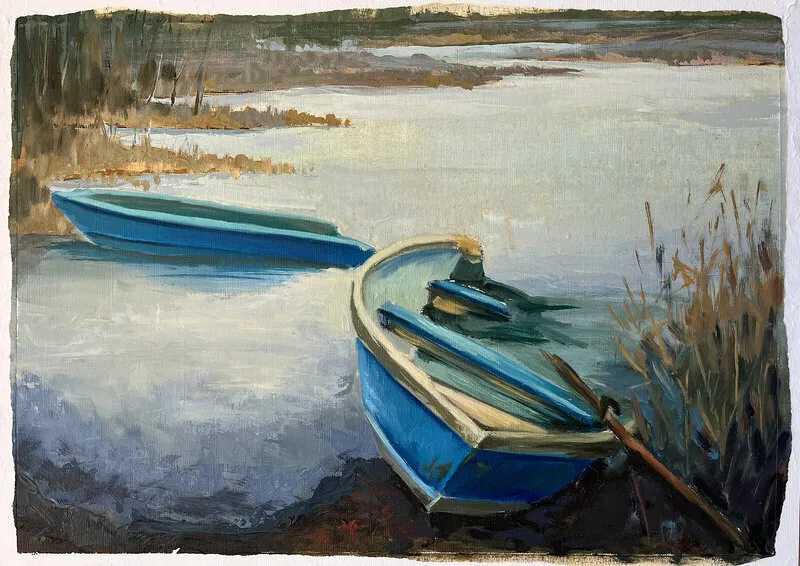 Oljemålning Tidig vår av Liudmyla Shalabai