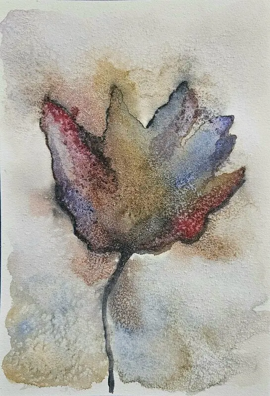 Akvarell Höstblomma av Gunilla Valdemarsdotter