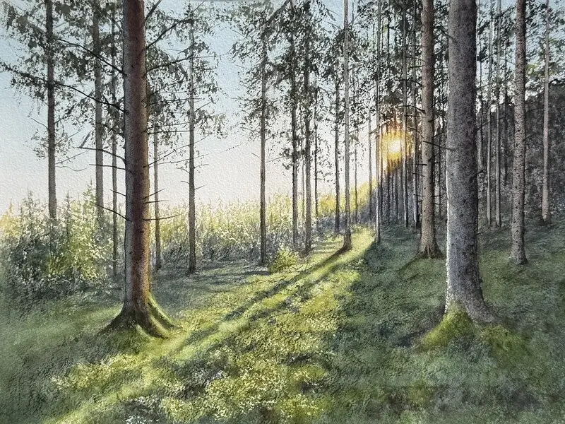 Akvarell Förväntan av Jeanette Malmberg