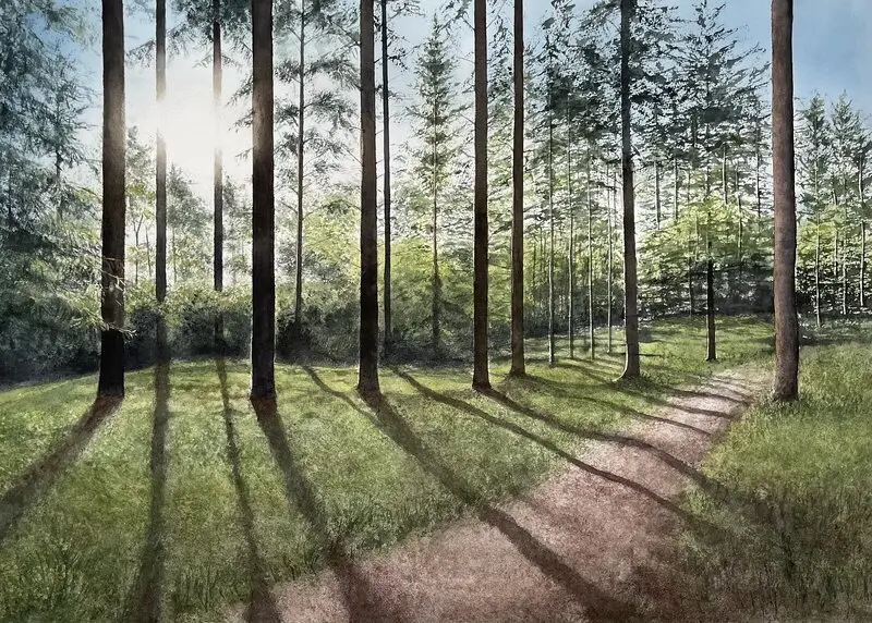 Akvarell Ljus i tillvaron av Jeanette Malmberg