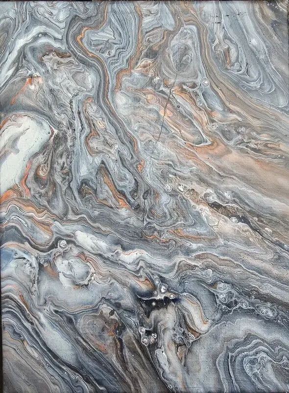 Akrylmålning Copper Veins av Marita Westerberg