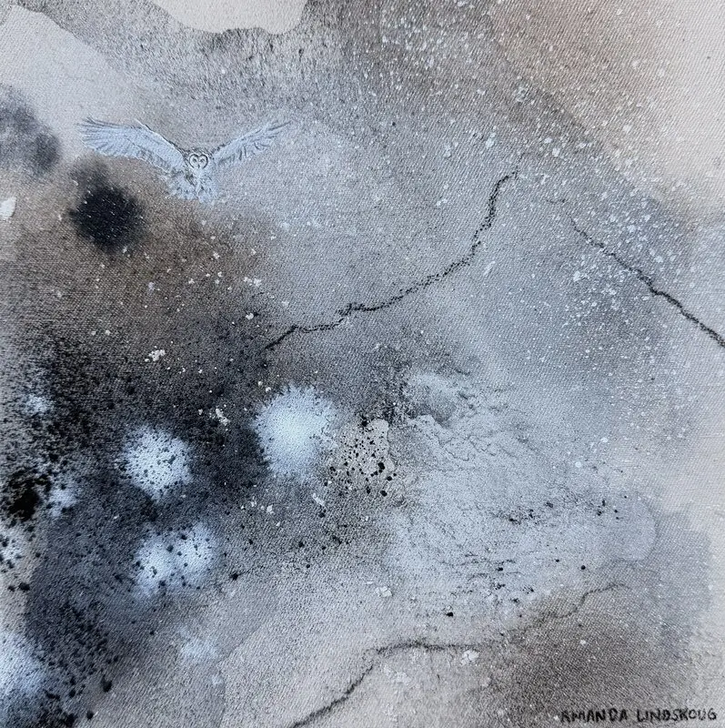 Akrylmålning Snötäcke av Amanda Lindskoug