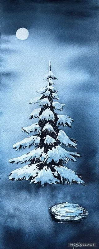 Akvarell Moonlight av Marie-Louice Eriksson