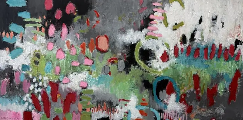 Akrylmålning Vidänger kveiar av Gunilla Christiansson