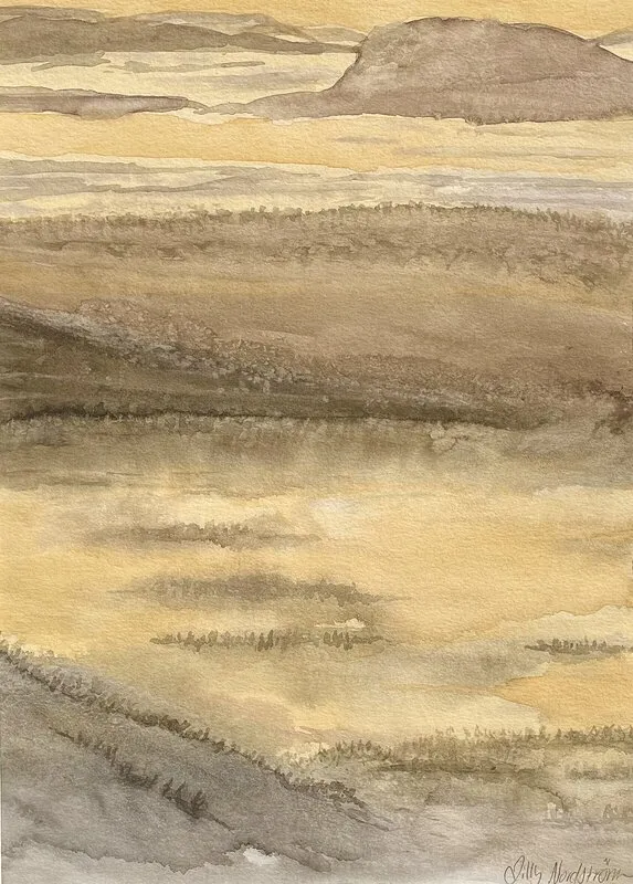 Akvarell Morgondimma II av Lilly Nordström