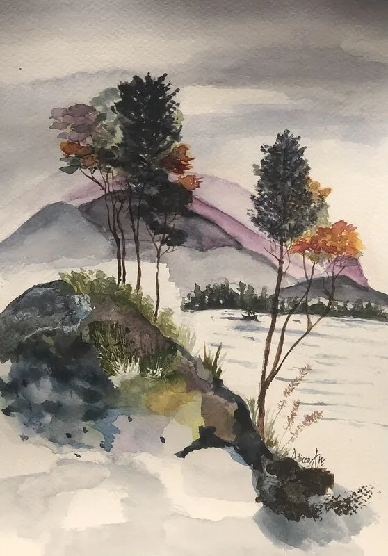 Akvarell Stillhet av Hélena Melind